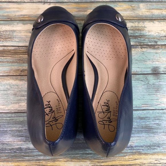 Lifestride Womens Fabiana Blue Loafers Shoe Size 7M Wedge Heel Round Toe Comfort - Picture 5 of 11